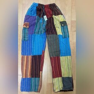 Patchwork Boho Hippie Unisex Large Festival Cargo Pants
